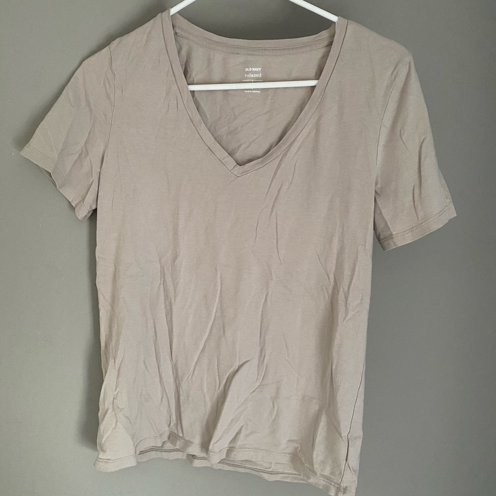 cream colored v neck